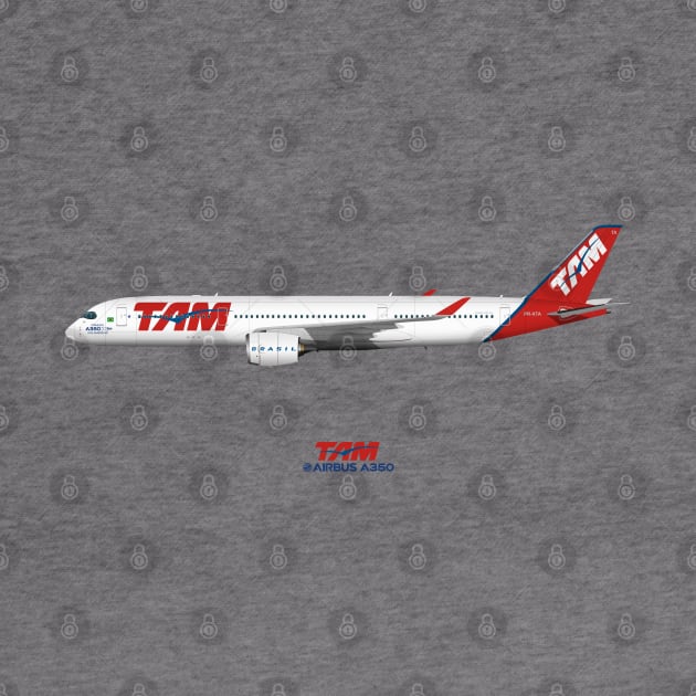 Illustration of TAM Airbus A350 by SteveHClark